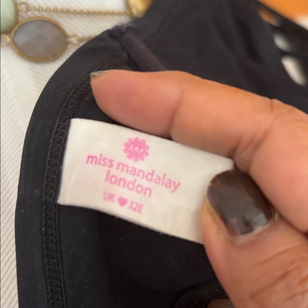 Miss Mandalay UK 32E bikini top strappy EUC - Picture 12 of 14